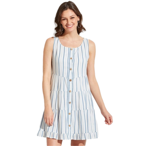 mia & tess Dresses & Skirts - MIA & Tess Blue and White Striped Sleeveless Dress